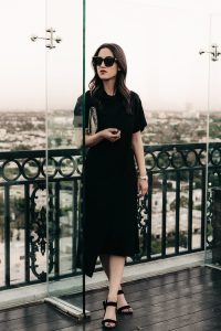 LA blogger Tania Sarin in NY Magazine with dark red lip