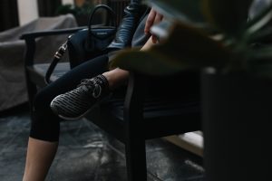 LA Blogger Tania Sarin in adidas sneakers and underarmor leggings