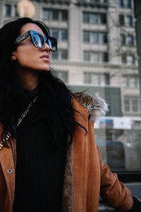 LA Blogger Tania Sarin in New York during NYFW in celine sunglasses