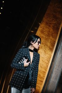 LA Blogger Tania Sarin in New York during NYFW in givenchy blazer