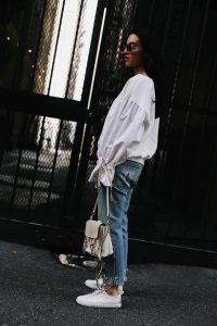 LA Blogger Tania Sarin out in LA wearing mini chloe backpack