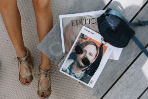 LA Blogger Tania Sarin at Miami W hotel with ferragamo shoes and chloe bag
