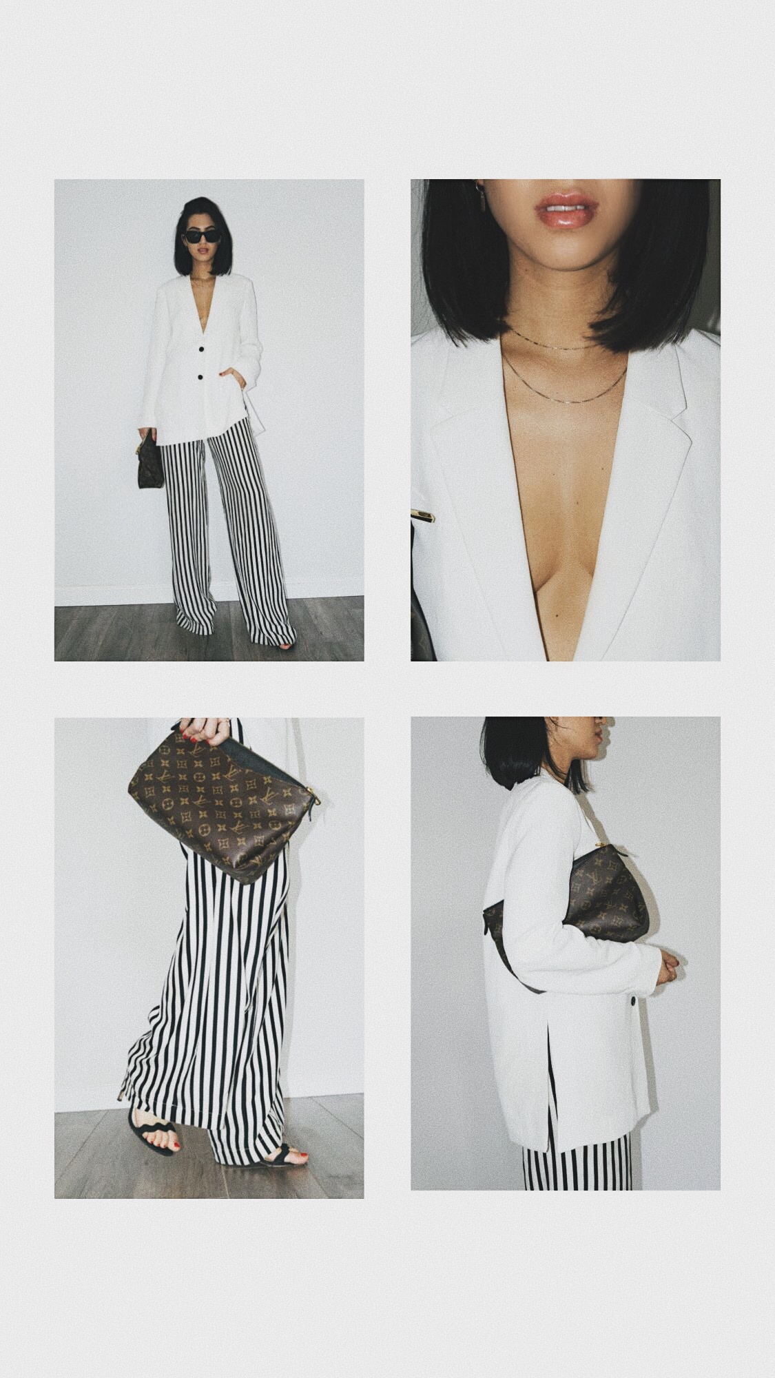 Timeless Items That Make You Look Expensive | TSARIN.COM | Wide Leg Pants, Louis Vuitton Bag, White Blazer
