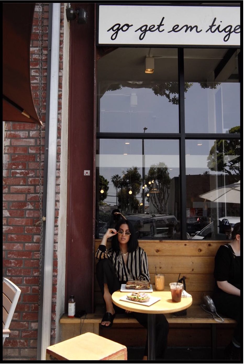 Best coffee shops in LA, LA coffee guide | TSARIN.COM | LA coffee shop guide, LA Cafes, summer fashion, wide leg pants, stripe top