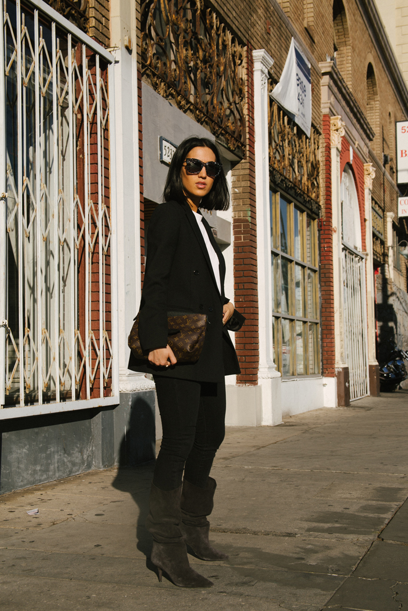 Fall Sunglass Guide with Police Lifestyle, minimalist outfit, yeezy knee high boots
