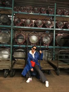 LA Blogger Tania Sarin at new york fashion week wearing MISHBHV jacket, nike cortez and Illesteva sunglasses