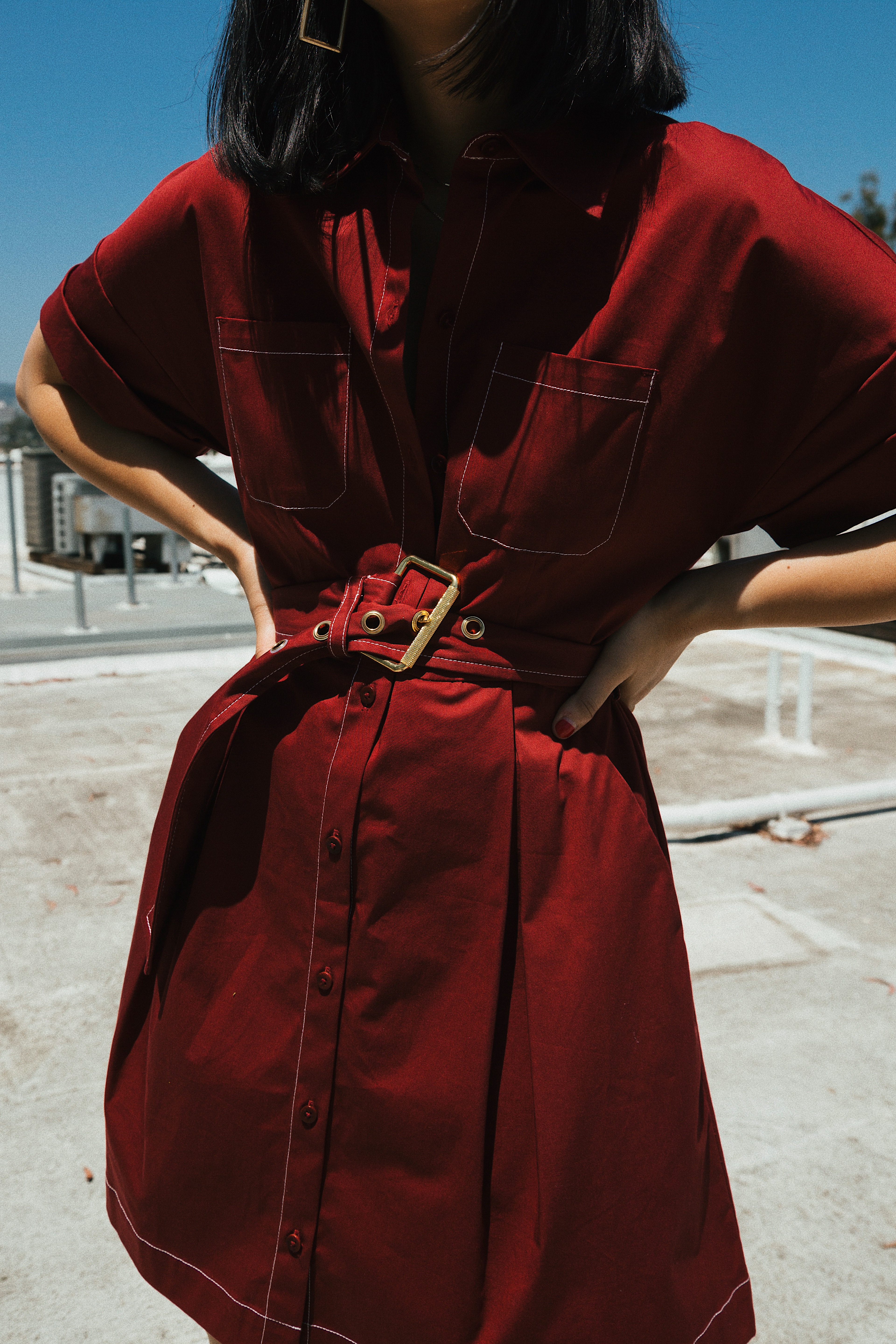 Easy Shirt Dresses for Summer | TSARIN.COM | DVF red shirt dress, isabel marant sandals, summer outfit