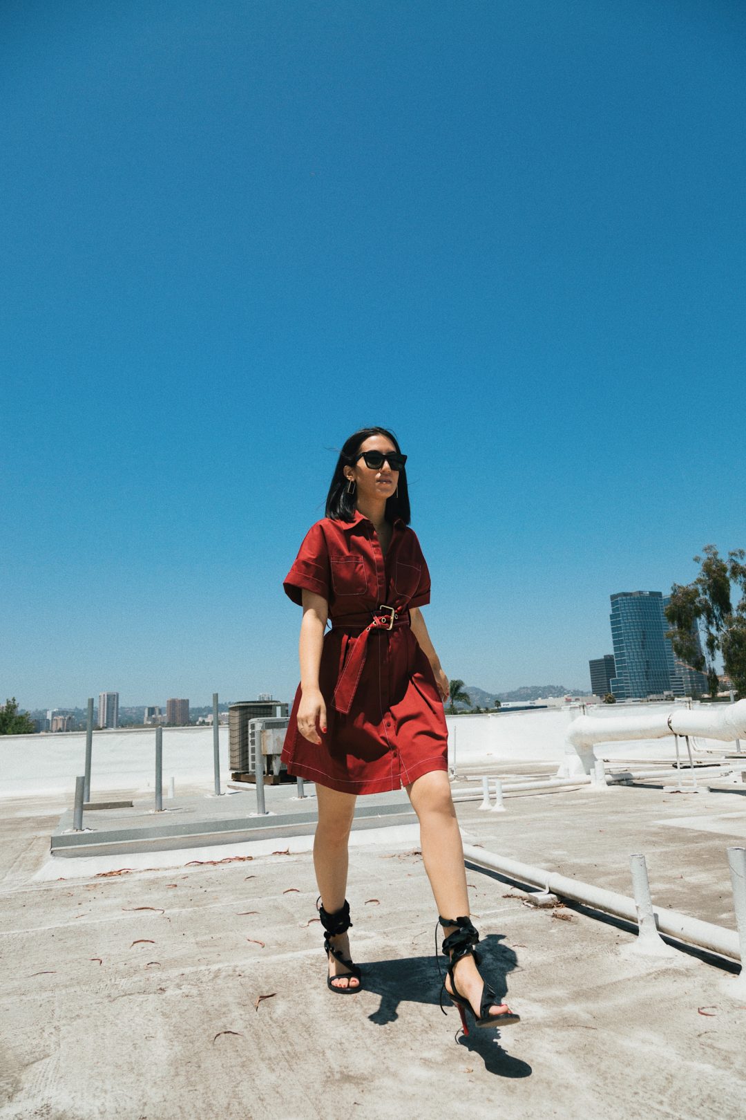 Easy Shirt Dresses for Summer | TSARIN.COM | DVF red shirt dress, isabel marant sandals, summer outfit