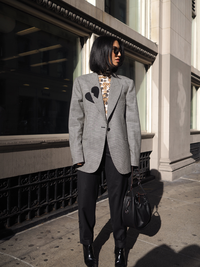how to style an oversized blazer, oversized tweed blazer, nililotan, msgm blazer | TSARIN.COM